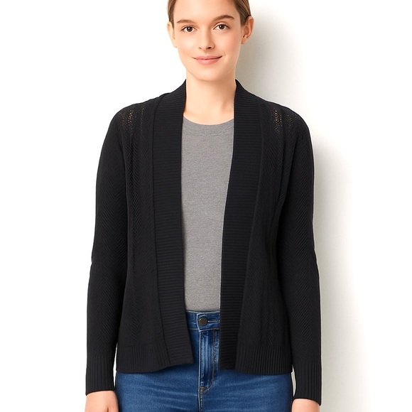Joe Fresh Black Women's Open-Front Cardigan, Size S/P - Picture 1 of 8